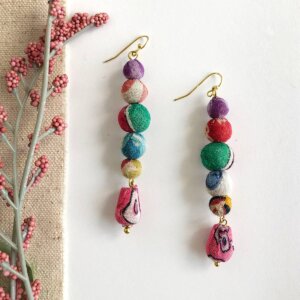 WorldFinds - Kantha Vertical Earrings