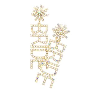 Madeline Love - Bride Rhinestone Message Dangle Earrings