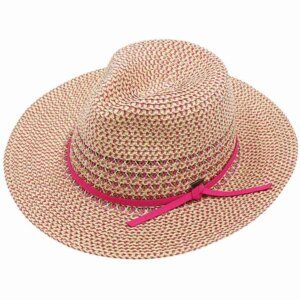 Madeline Love - C.C Faux Suede Trim Multi Color Panama Hat