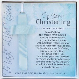 The Grandparent Gift Co. Inc. - Your Christening Cross: Handmade Glass 4403