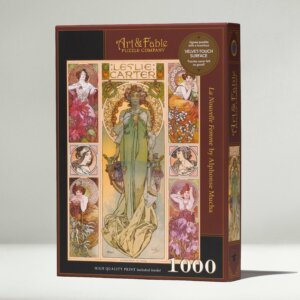 Art & Fable Puzzle Company, LLC - La Nouvelle Femme (A. Mucha), 1000-pc Velvet-Touch Puzzle