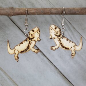 Cates Concepts - Bearded Dragon Wooden Dangle Earrings