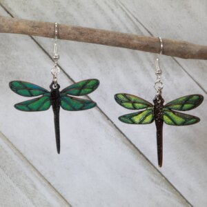 Cates Concepts - Dragonfly Wooden Dangle Earrings