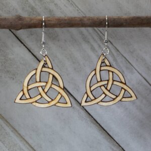 Cates Concepts - Celtic Trinity Knot Wooden Dangle Earrings