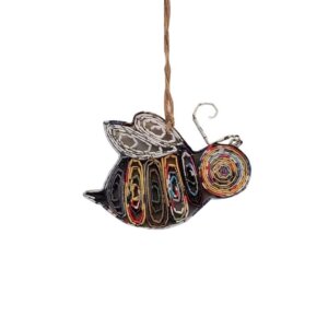 The Upcycled Paper Company - Bumble Bee Ornament - Recycled Paper