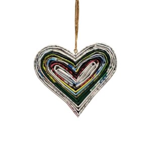 The Upcycled Paper Company - Mini Heart Ornament - Recycled Paper