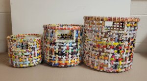 The Upcycled Paper Company - Round Basket - Set Of 3 - Recycled Paper