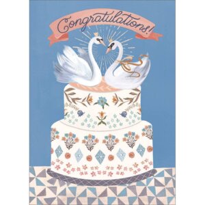 Amber Lotus Publishing - Swan Cake Greeting Card (6 Pack)