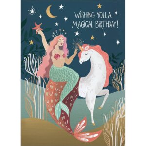 Amber Lotus Publishing - Unicorn Mermaid Greeting Card (6 Pack)