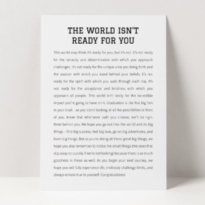 The Lettery Studio - Graduation Card - The World Isn't Ready