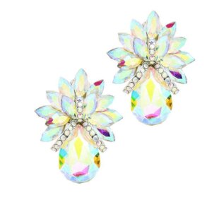 Madeline Love - Glass Crystal Petal Teardrop Clip On Earrings