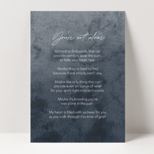 The Lettery Studio - Sympathy Card - Loss: You're Not Alone