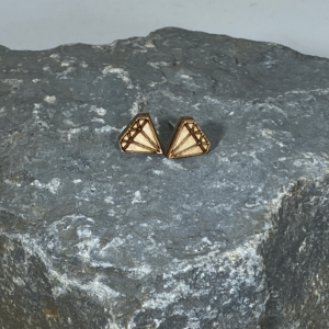 Cates Concepts - Diamond Stud Wooden Earrings