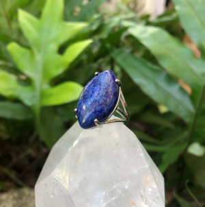 Moon Child - Lapis Lazuli Marquis Gemstone Adjustable Ring