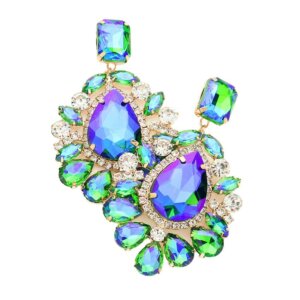 Madeline Love - Teardrop Stone Accented Dangle Evening Earrings