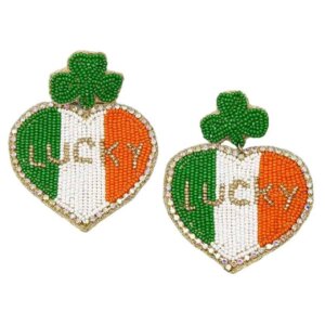 Madeline Love - St. Patrick's Lucky Irish Flag Seed Bead Earrings