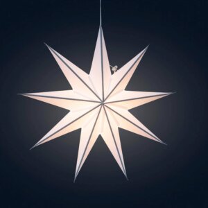 Artschatz LLC - Cynosure 9 Point 18" white / grey Paper Star Lantern Light