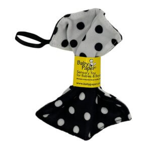 BABY PAPER - White & Black Dots Baby Paper with loop