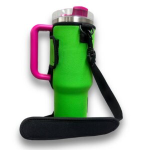 Lit Handlers - Kelly Green 40oz Tumbler With Handle Sleeve