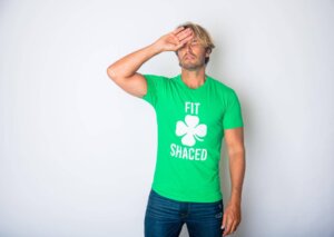 Crazy Dog T-Shirts - Fit Shaced Mens Funny Saint Patricks Day T Shirt: XXL / Green