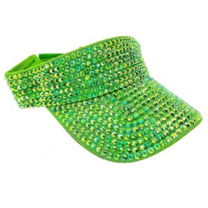 Diacly - Bling Chip Stone Rainbow Sun Visor Hat: Green