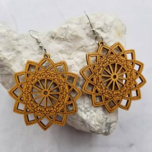 The Pretty Jewellery - Hollow Flower Wood Earring
