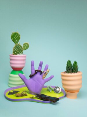 Object Lover - The Hand Tray Catchall: Plum + Lime