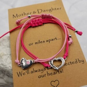 The Pretty Jewellery - Mother's Day Woven Heart Bracelet - Mother and Daughter
